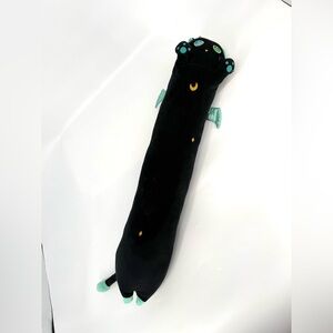 Black and Green Stuffed Animal Long Cat Plush Toy 28” Long